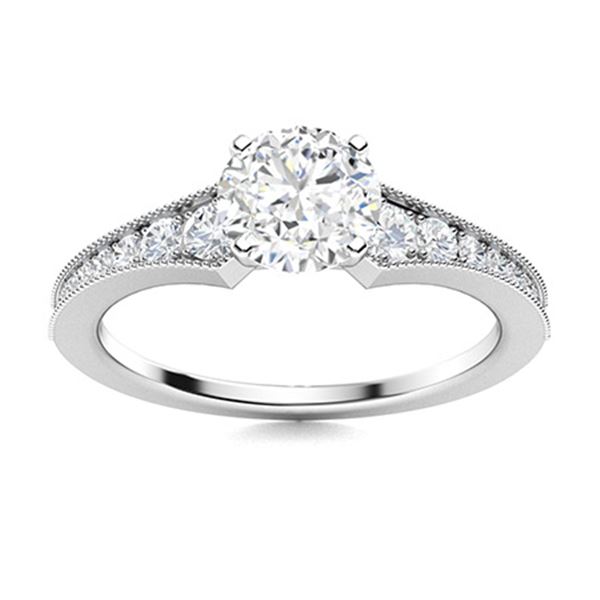 Natural 1.50 CTW Diamond Solitaire Ring 14K White Gold