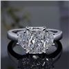 Image 1 : Natural 2.52 CTW Radiant Cut 3-Stone Diamond Engagement Ring 18KT White Gold