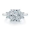 Image 4 : Natural 2.52 CTW Radiant Cut 3-Stone Diamond Engagement Ring 18KT White Gold