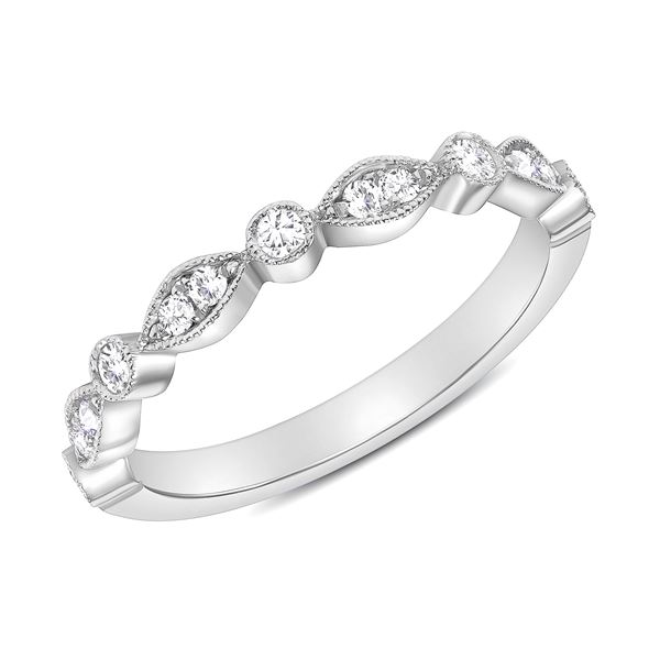 Natural 0.27 CTW Round Diamond Ring 18KT White Gold