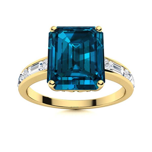 Natural 3.42 CTW Topaz & Diamond Engagement Ring 14K Yellow Gold