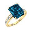 Image 2 : Natural 3.42 CTW Topaz & Diamond Engagement Ring 14K Yellow Gold