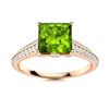 Image 1 : Natural 0.72 CTW Peridot & Diamond Engagement Ring 14K Rose Gold