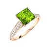 Image 2 : Natural 0.72 CTW Peridot & Diamond Engagement Ring 14K Rose Gold