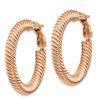 Image 2 : 10k Rose Gold Twisted Round Omega Back Hoop Earrings - 4x20 mm