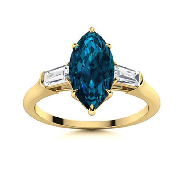 Natural 1.81 CTW Topaz & Diamond Engagement Ring 14K Yellow Gold
