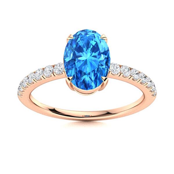 Natural 4.29 CTW Topaz & Diamond Engagement Ring 18K Rose Gold