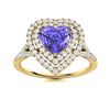 Image 1 : Natural 1.04 CTW Tanzanite & Diamond Engagement Ring 18K Yellow Gold