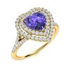 Image 2 : Natural 1.04 CTW Tanzanite & Diamond Engagement Ring 18K Yellow Gold