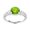 Image 1 : Natural 1.77 CTW Peridot & Diamond Engagement Ring 14K White Gold