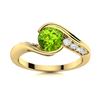 Image 1 : Natural 0.82 CTW Peridot & Diamond Engagement Ring 18K Yellow Gold