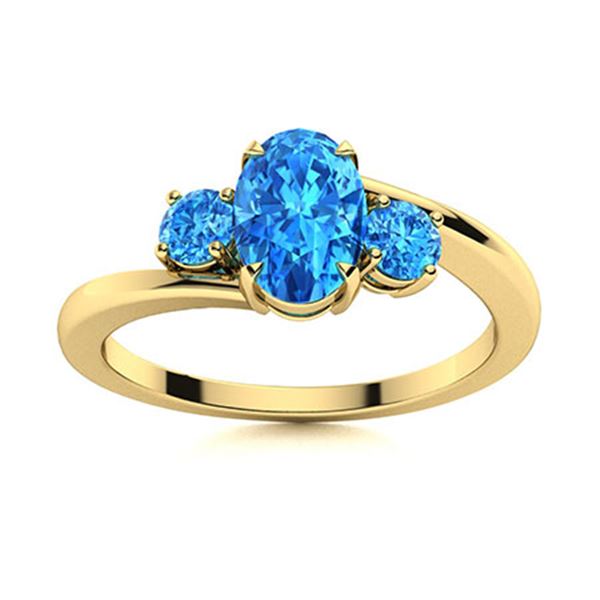 Natural 1.24 CTW Topaz Solitaire Ring 14K Yellow Gold