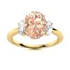 Image 1 : Natural 1.62 CTW Morganite & Diamond Engagement Ring 14K Yellow Gold
