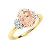 Image 2 : Natural 1.62 CTW Morganite & Diamond Engagement Ring 14K Yellow Gold