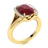 Image 2 : Natural 2.52 CTW Ruby & Diamond Engagement Ring 14K Yellow Gold