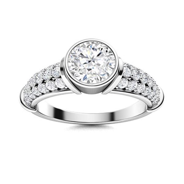 Natural 1.36 CTW Diamond Solitaire Ring 14K White Gold