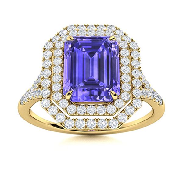 Natural 1.85 CTW Tanzanite & Diamond Engagement Ring 14K Yellow Gold