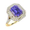 Image 2 : Natural 1.85 CTW Tanzanite & Diamond Engagement Ring 14K Yellow Gold