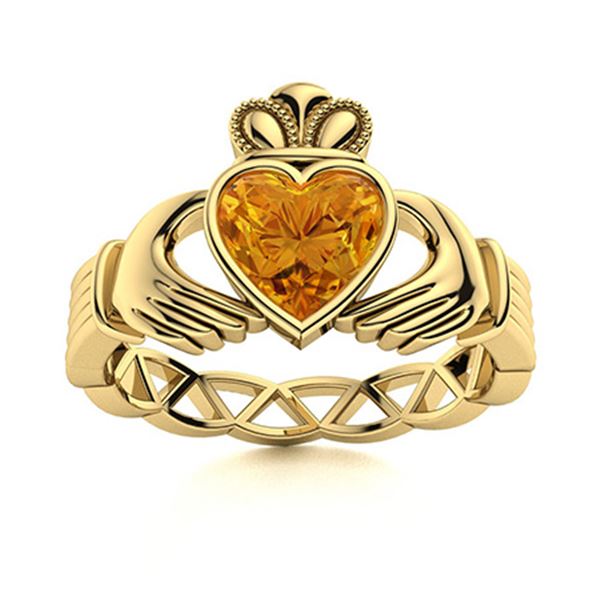 Natural 1.56 CTW Citrine Solitaire Ring 18K Yellow Gold