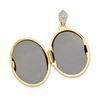 Image 1 : 14k Yellow Gold Diamond Black Fabric Oval Tree Locket - 21 mm