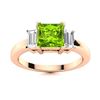 Image 1 : Natural 0.92 CTW Peridot & Diamond Engagement Ring 18K Rose Gold