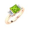 Image 2 : Natural 0.92 CTW Peridot & Diamond Engagement Ring 18K Rose Gold