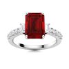 Image 1 : Natural 2.57 CTW Garnet & Diamond  Engagement Ring 18K White Gold