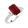 Image 2 : Natural 2.57 CTW Garnet & Diamond  Engagement Ring 18K White Gold