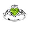 Image 1 : Natural 0.90 CTW Peridot & Diamond Engagement Ring 18K White Gold