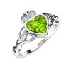 Image 2 : Natural 0.90 CTW Peridot & Diamond Engagement Ring 18K White Gold