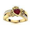 Image 1 : Natural 0.90 CTW Ruby & Diamond Engagement Ring 18K Yellow Gold