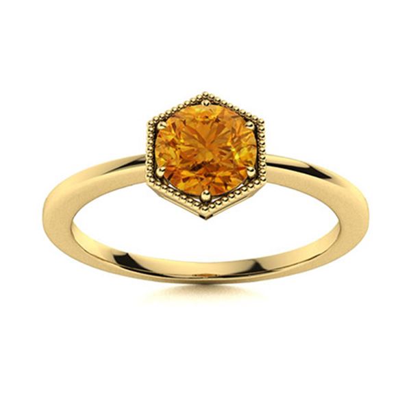 Natural 1.05 CTW Citrine Solitaire Ring 14K Yellow Gold