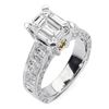 Image 1 : Natural 3.92 CTW Emerald Cut & Princess Diamond Engagement Ring 18KT Two- tone