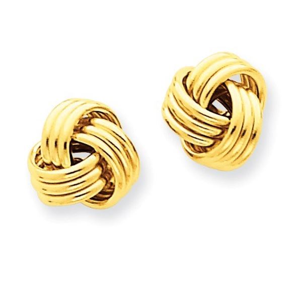 14k Polished Triple Knot Post Earrings