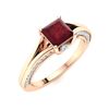 Image 2 : Natural 1.02 CTW Ruby & Diamond Engagement Ring 14K Rose Gold