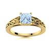 Image 1 : Natural 0.72 CTW Aquamarine Solitaire Ring 18K Yellow Gold