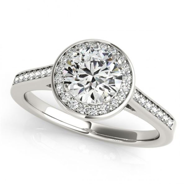 Natural 0.75 ctw Diamond Halo Ring 14k White Gold