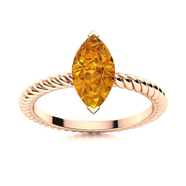 Natural 0.26 CTW Citrine Solitaire Ring 14K Rose Gold