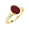 Image 2 : Natural 1.54 CTW Ruby & Diamond Engagement Ring 18K Yellow Gold
