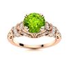 Image 1 : Natural 1.56 CTW Peridot & Diamond Engagement Ring 18K Rose Gold