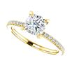 Image 3 : Natural 1.82 CTW Cushion Cut Diamond Engagement Set 14KT Yellow Gold