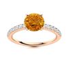 Image 1 : Natural 0.96 CTW Citrine & Diamond Engagement Ring 14K Rose Gold