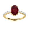 Image 1 : Natural 3.31 CTW Ruby & Diamond Engagement Ring 14K Yellow Gold