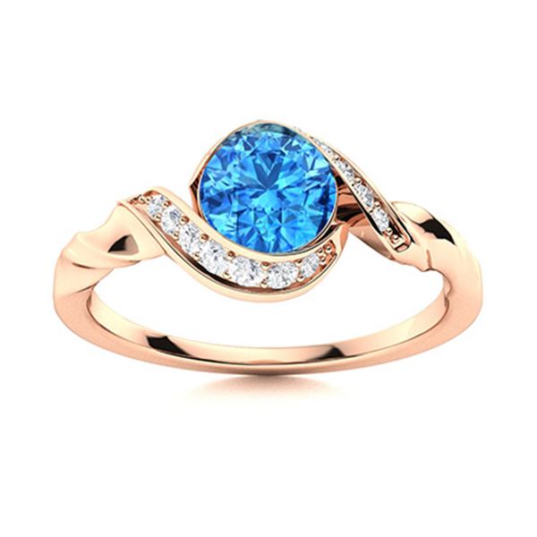 Natural 1.19 CTW Topaz & Diamond Engagement Ring 18K Rose Gold