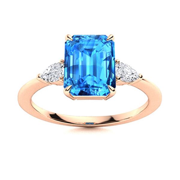 Natural 3.83 CTW Topaz & Diamond  Engagement Ring 18K Rose Gold