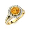 Image 2 : Natural 1.78 CTW Citrine & Diamond Engagement Ring 14K Yellow Gold