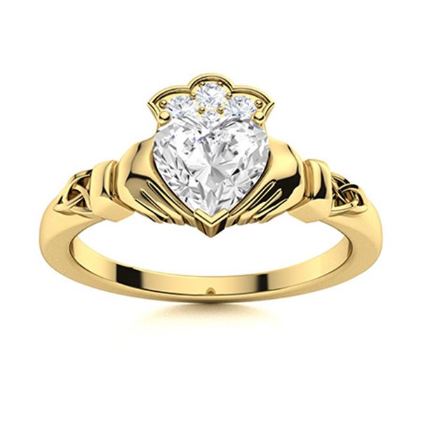 Natural 0.58 CTW Topaz & Diamond Engagement Ring 14K Yellow Gold