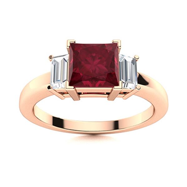 Natural 1.01 CTW Ruby & Diamond Engagement Ring 14K Rose Gold