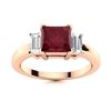 Image 1 : Natural 1.01 CTW Ruby & Diamond Engagement Ring 14K Rose Gold