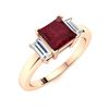 Image 2 : Natural 1.01 CTW Ruby & Diamond Engagement Ring 14K Rose Gold
